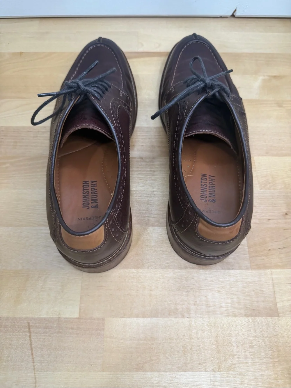 Johnston & Murphy Dark Brown Leather Split-Toe Derby Oxfords Men’s Size 9D